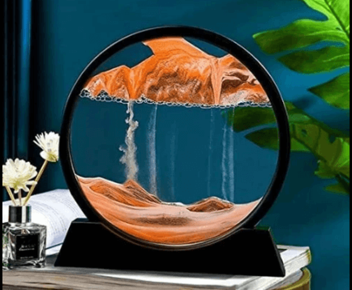 360 Rotating Moving Sand Art Glass Frame for Home & Office Table Decor – A Beautiful Decorative Showpiece