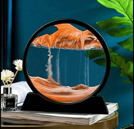 360 Rotating Moving Sand Art Glass Frame for Home & Office Table Decor – A Beautiful Decorative Showpiece